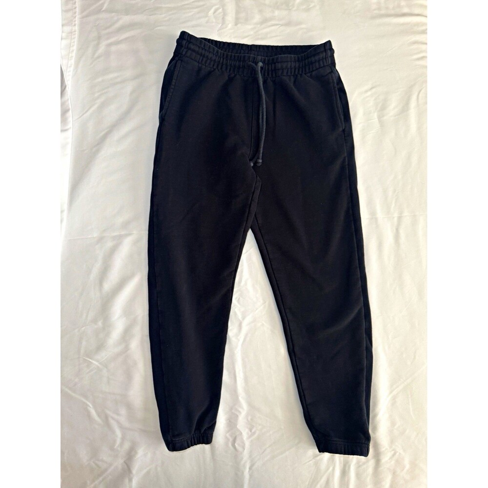 Aritzia TNA Cozy Fleece Boyfriend Sweatpants Womens M Black Joggers Drawstring